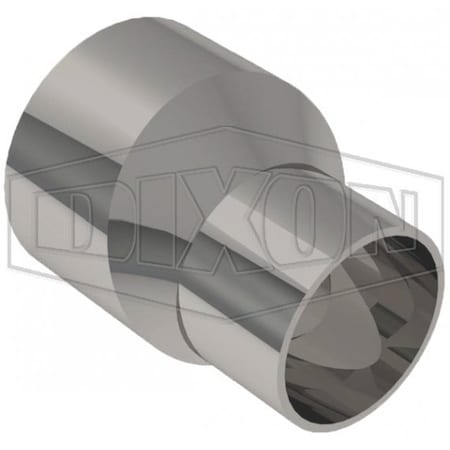 Dixon BioPharm High Purity Eccentric Reducer, 1-1/2 x 3/4 in Nominal, Weld End Style, 316L Stainless Steel 2211EBB150075F1